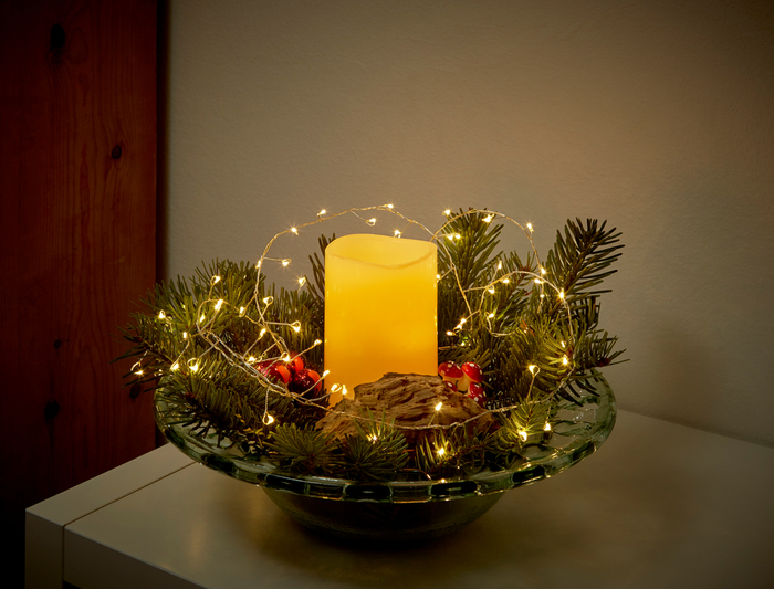 Ljusslinga 72 LED Varmvit Batteri 1,77 m Stemning